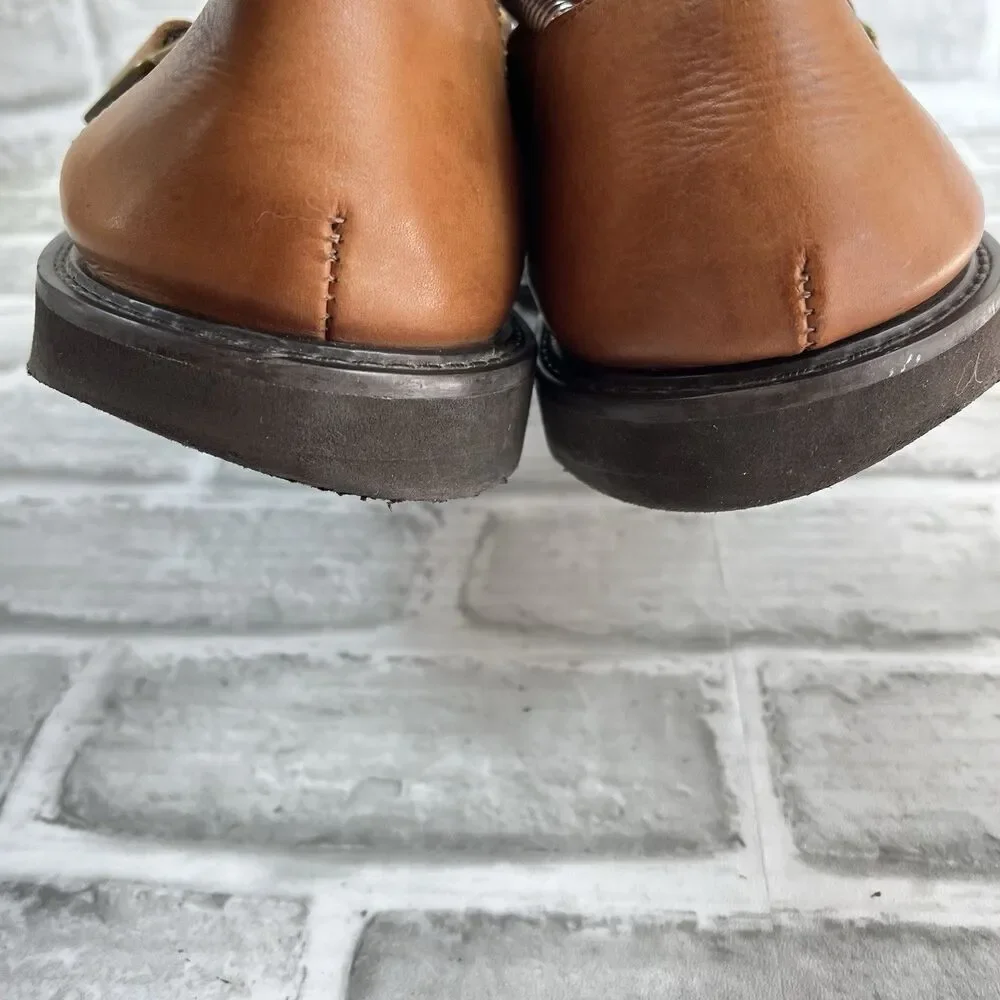 Giorgio Brutini Vintage Men's Size 12 D Brown Leather Fisherman Sandals Retro